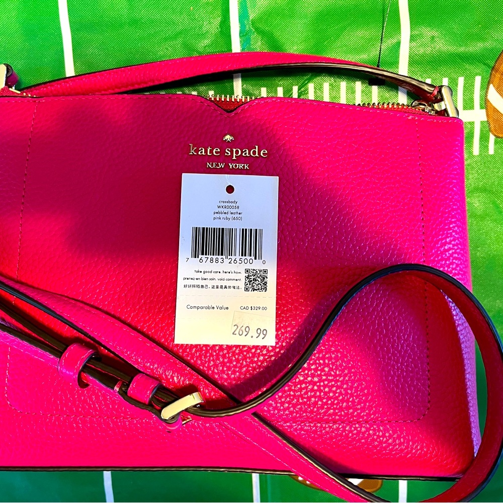 Kate Spade Pink Leather Cross Body. NWT Nice size for a comfortable cross body
